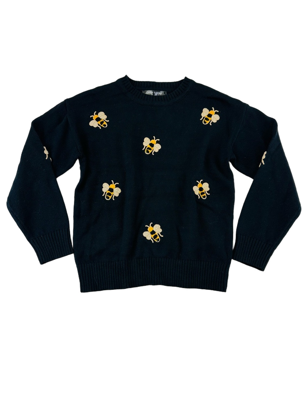 Gabby Isabella bumble bee sweater Small NEW crew neck Honey Bee Preppy Casual